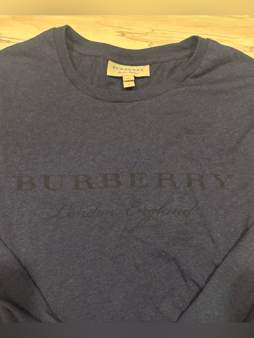 Burberry Men's Dark Blue Logo Crewneck Tee